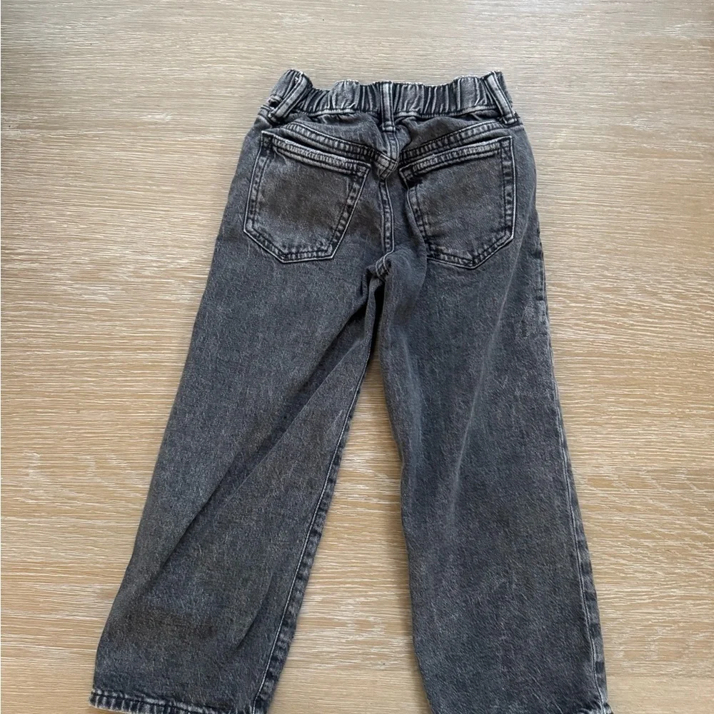 Baby Gap boys washed black 90s loose style wide leg denim jeans pants size 5